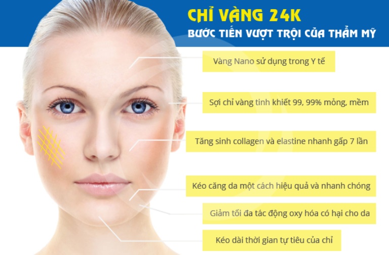 Ưu điểm của căng da mặt chỉ vàng