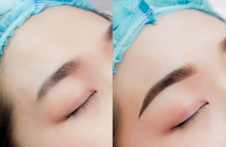Sau 1 tháng phun xăm, màu chân mày gần như đạt được sắc độ cuối cùng