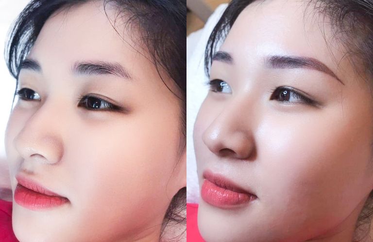 Quá trình bong chân mày sau khi phun mày Shading