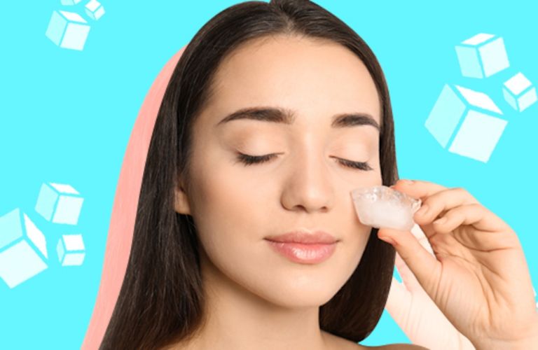 Sử dụng đá lạnh giúp se khít và săn chắc da